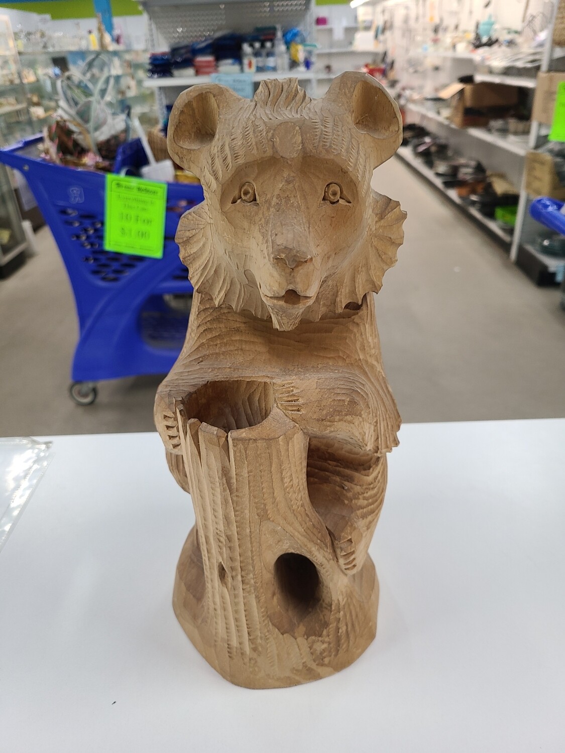 Carved Wooden Bear Statue