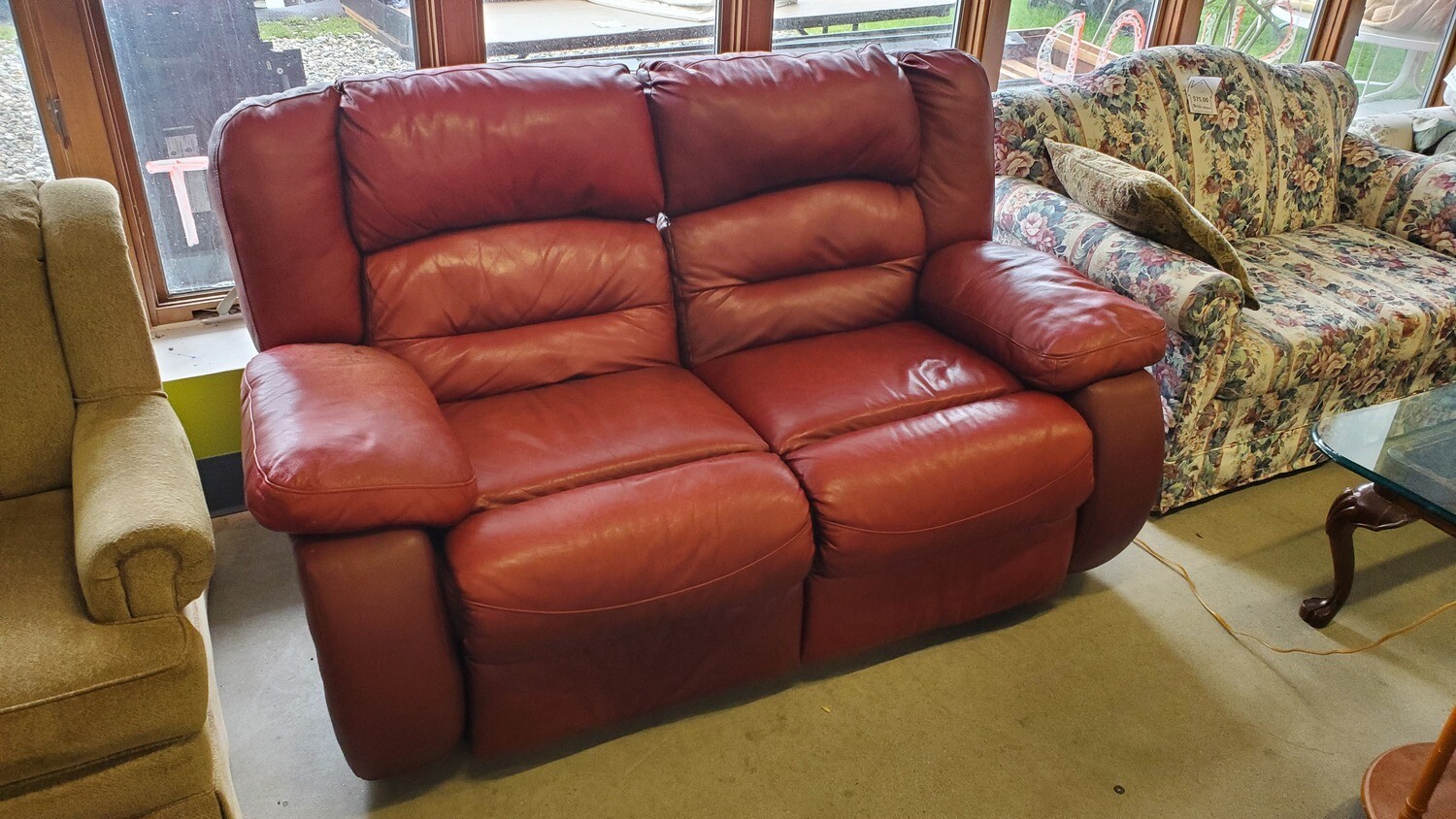 Red Leather Recliner Loveseat