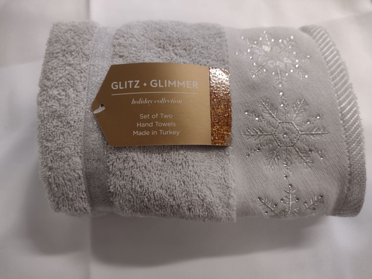 Glitz + Glimmer Embroidered Hand Towels