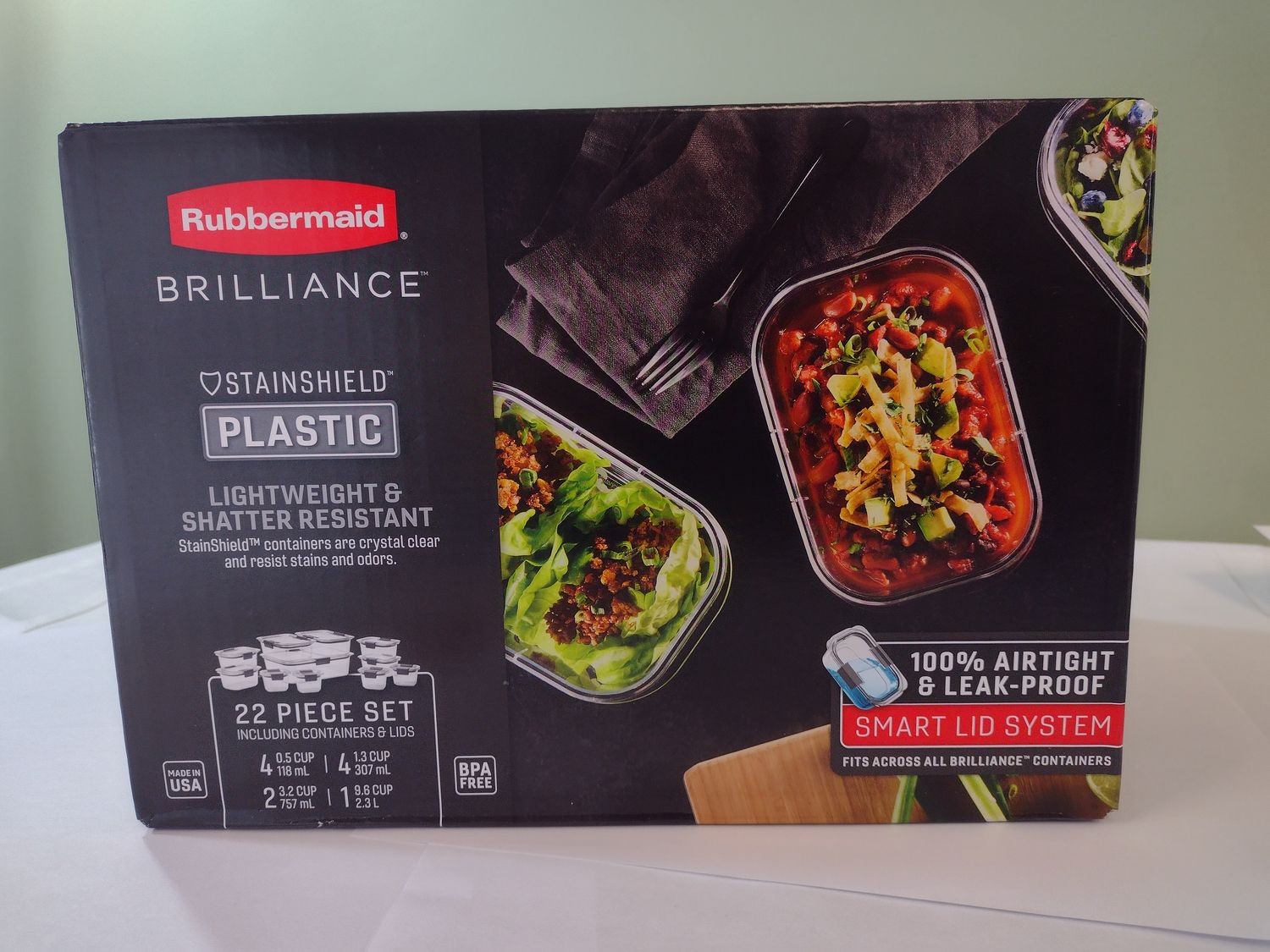 Rubbermaid Brilliance 22 Piece Plastic Food Container Set