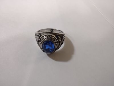 Colchester High 86 Class Ring - Sterling and Simulated Sapphire
