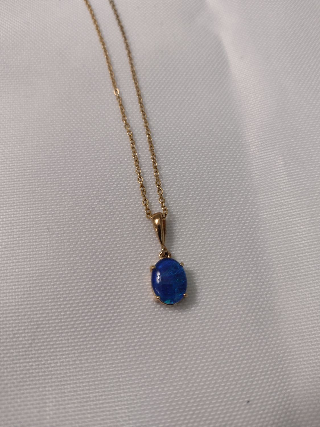 18k Gold Plated Pendent with Blue Stone