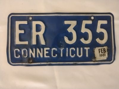 1981 Connecticut License Plate.