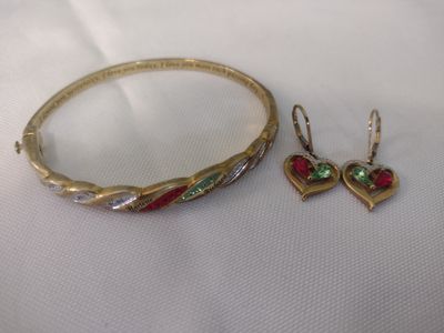 Danbury Mint Birthstone Bracelet And Earrings