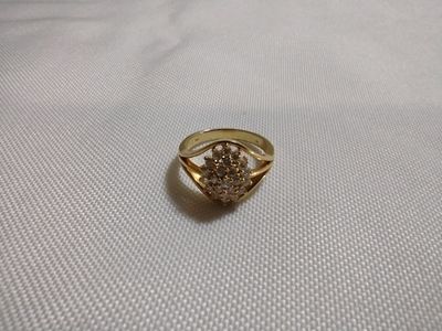14k Gold Cocktail Cluster Diamond Ring