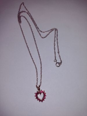 925 Silver Heart Pendent With Red Stones