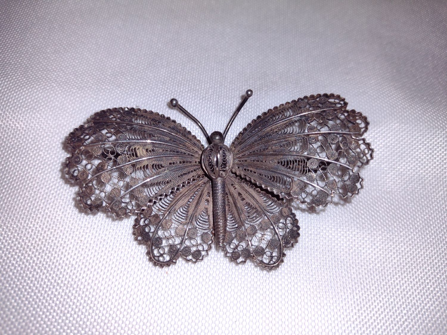 Vintage Filigree Butterfly/Moth Brooch