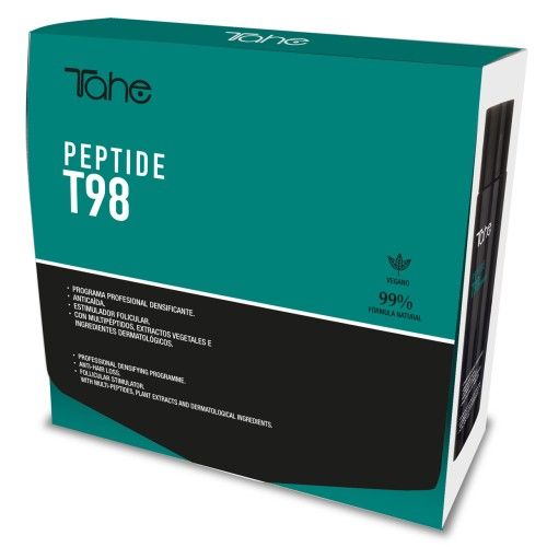 Programa profesional anticaída: Concentrado 6x10 ml + Champú Peptide T98 Programa profesional anticaída: Concentrado 6x10 ml + Champú Peptide T98