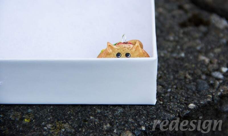 Tacocat small clay necklace charm