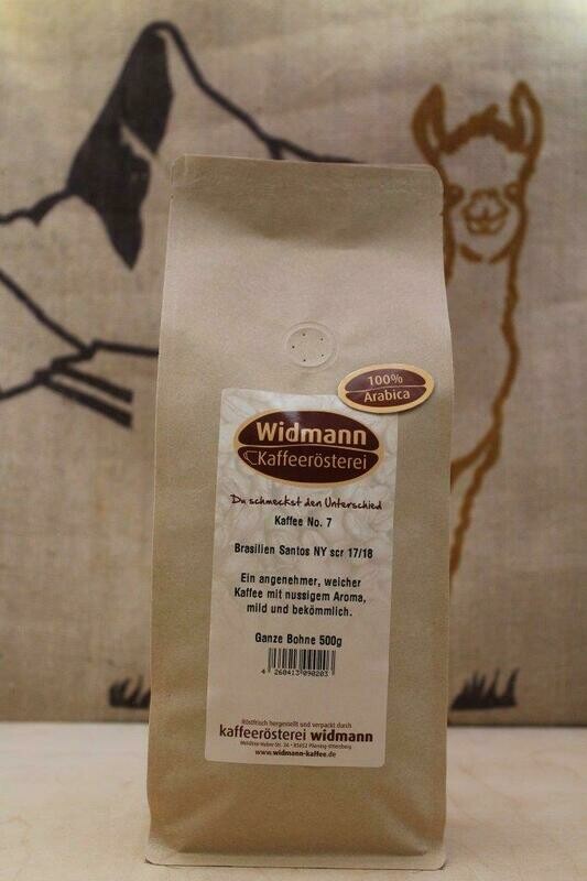 Kaffee No. 7 Brasilien Santos 1000 g Papierverbundverpackung Kaffee No. 7 Brasilien Santos 1000 g Papierverbundverpackung