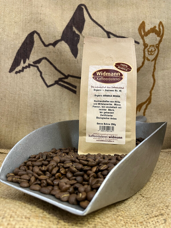 Organic Espresso No. 45 Organic Espresso No. 45 "Organic Arabica mocca" 250 g Papierverbundverpackung