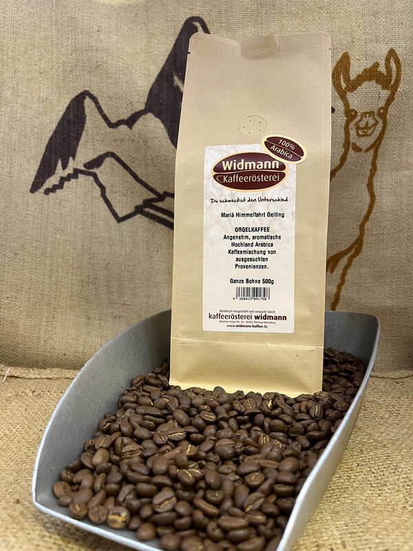 Gourmetkaffee No. 26 Orgelkaffee Mariä Himmelfahrt Gelting 500 g Papierverbundverpackung Gourmetkaffee No. 26 Orgelkaffee Mariä Himmelfahrt Gelting 500 g Papierverbundverpackung