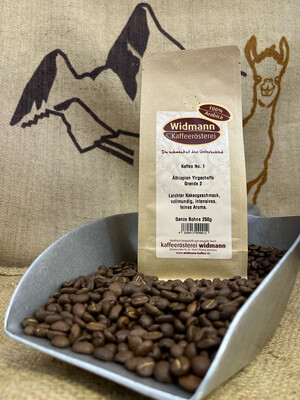 Kaffee No. 1
Äthiopien Yirgacheffe
250g Papierverbundverpackung