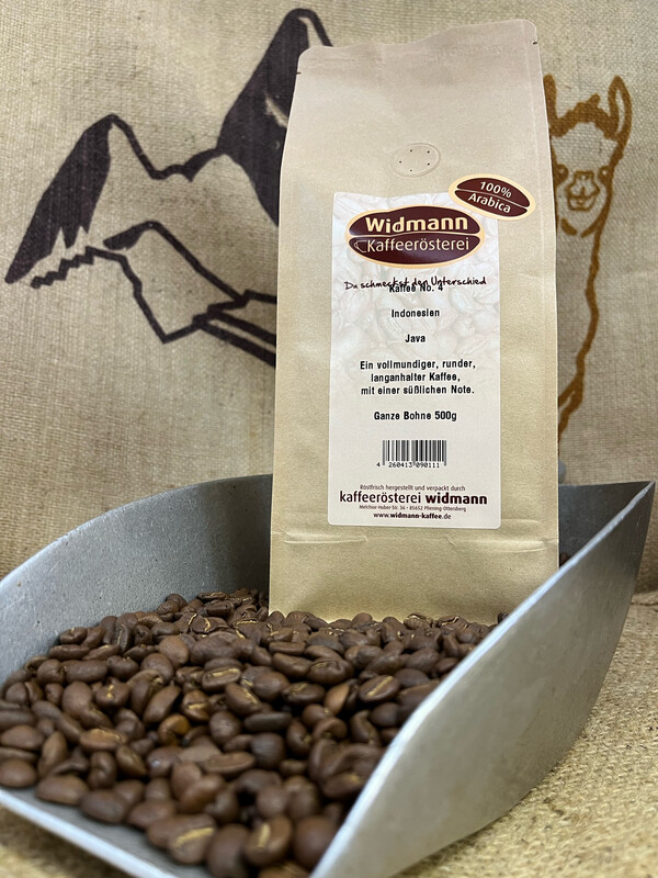 Kaffee No. 4 Indonesien Java 500 g Papierverbundverpackung Kaffee No. 4 Indonesien Java 500 g Papierverbundverpackung