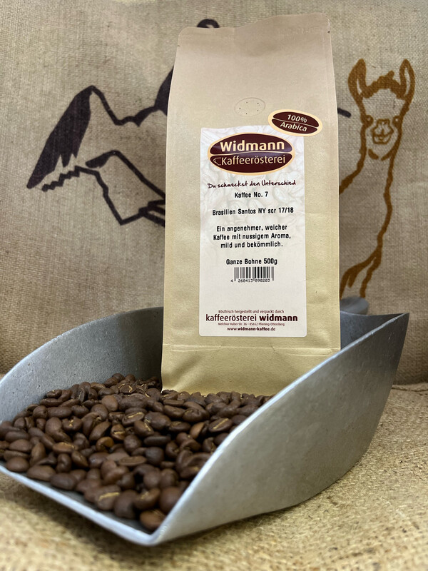 Kaffee No. 7 Brasilien Santos 500 g Papierverbundverpackung Kaffee No. 7 Brasilien Santos 500 g Papierverbundverpackung