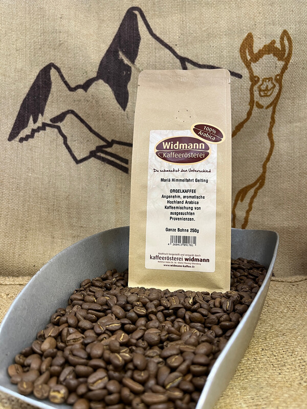 Gourmetkaffee No. 26 Orgelkaffee Mariä Himmelfahrt Gelting 250 g Papierverbundverpackung Gourmetkaffee No. 26 Orgelkaffee Mariä Himmelfahrt Gelting 250 g Papierverbundverpackung