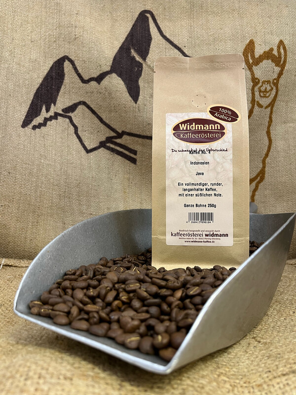 Kaffee No. 4 Indonesien Java 250 g Papierverbundverpackung Kaffee No. 4 Indonesien Java 250 g Papierverbundverpackung