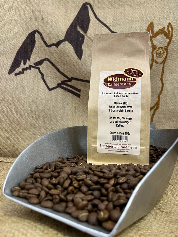 Kaffee No. 6 Mexiko SHG Förderprojekt Schule Finca Las Chicharras 250 g Papierverbundverpackung Kaffee No. 6 Mexiko SHG Förderprojekt Schule Finca Las Chicharras 250 g Papierverbundverpackung