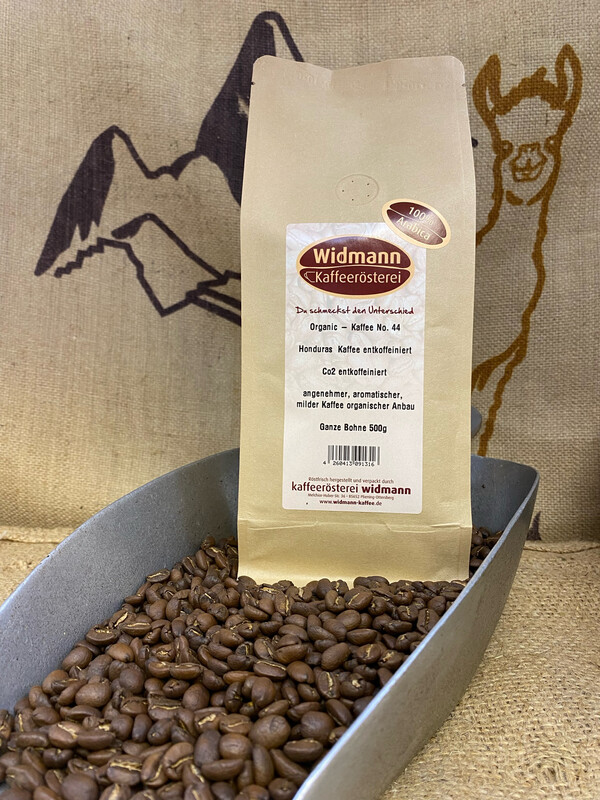 Organic - Kaffee No. 44 Honduras Hochlandkaffee ENTKOFFEINIERT 500 g Papierverbundverpackung Organic - Kaffee No. 44 Honduras Hochlandkaffee ENTKOFFEINIERT 500 g Papierverbundverpackung