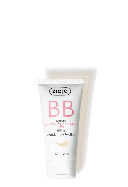 Ziaja BB Creme für trockene & empfindliche Haut - helle Tönung + LSF 15 - 50ml