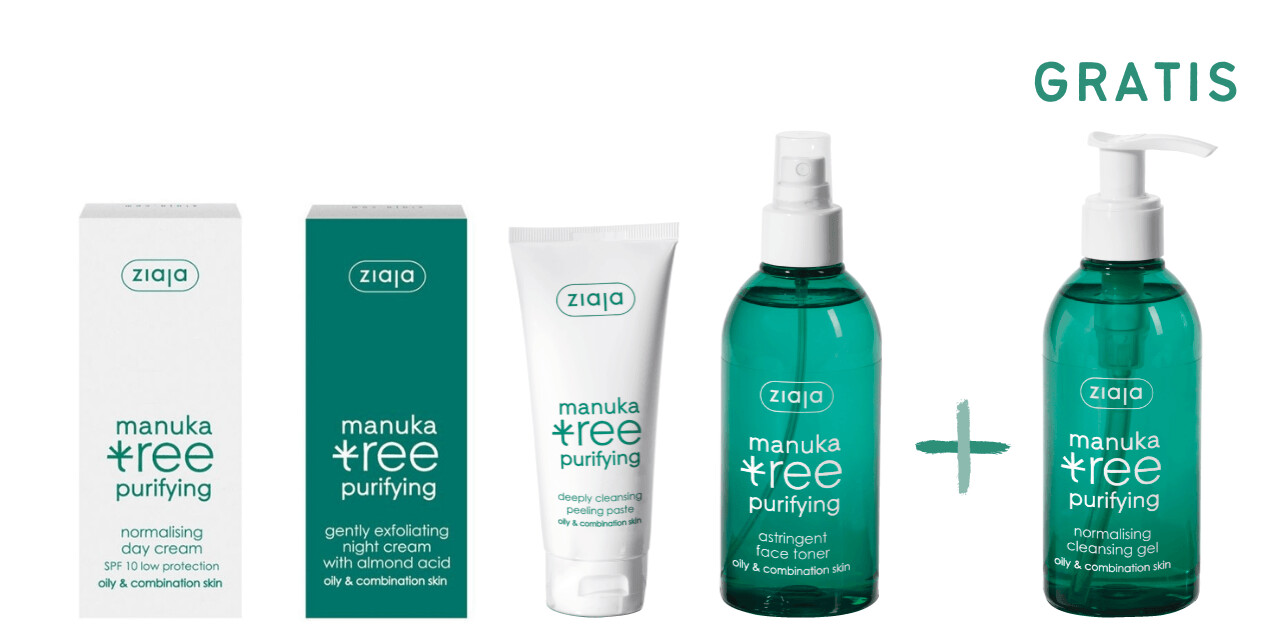 Ziaja MANUKA TREE Gesichtspflege-Set für unreine Haut mit GRATIS Reinigungsgel