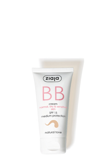 Ziaja BB Creme für trockene & empfindliche Haut - natürliche Tönung + LSF 15 - 50ml