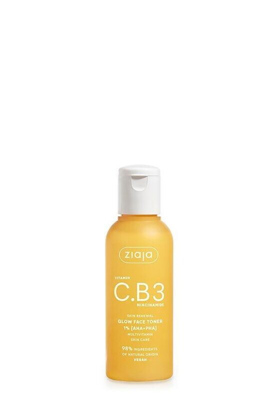 Ziaja VITAMIN C.B3 NIACINAMID Glow Gesichtstoner mit 1% (AHA + PHA) Fruchtsäuren 120ml