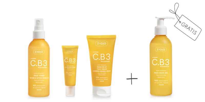 Ziaja VITAMIN C.B3 NIACINAMIDE energetisierendes Gesichtspflege-Set mit GRATIS Reinigungsgel