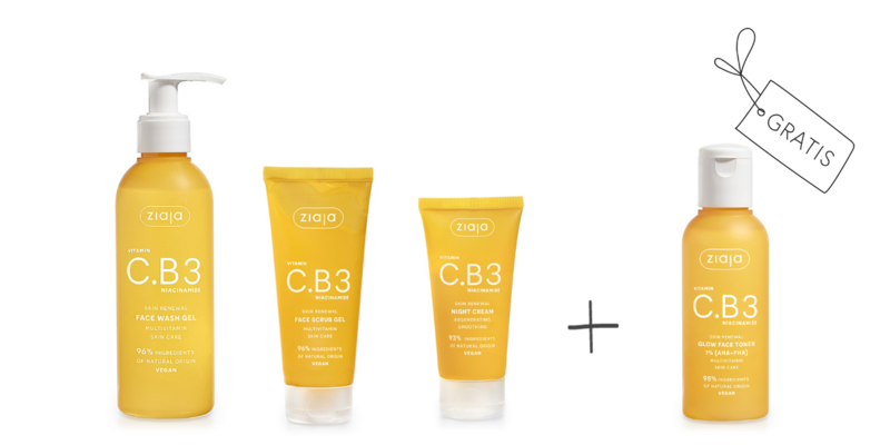Ziaja VITAMIN C.B3 NIACINAMIDE regenerierendes Gesichtspflege-Set mit GRATIS Glow-Säuretoner