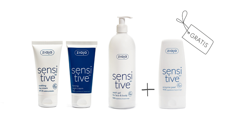 Ziaja SENSITIVE SKIN Gesichtspflege-Set mit GRATIS Enzympeeling