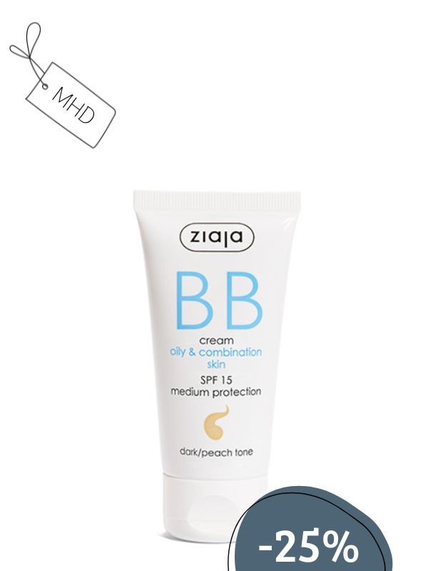 MHD: Ziaja BB Creme für fettige Haut & Mischhaut - dunkel/Pfirsich Tönung + LSF15 - 50ml