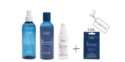 Ziaja ACAIBEERE antioxidatives Gesichtspflege-Set mit 3 GRATIS Gesichtsmasken