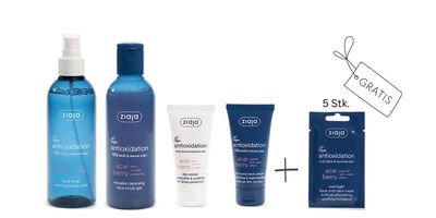Ziaja ACAIBEERE antioxidatives Gesichtspflege-Set mit 5 GRATIS Gesichtsmasken