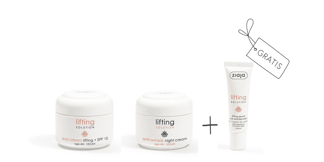 Ziaja LIFTING SOLUTION 40+ Gesichtspflege-Set mit GRATIS Augen- und Lippenserum