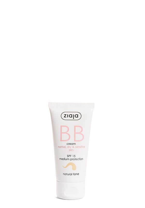 Ziaja BB Creme für trockene & empfindliche Haut - natürliche Tönung + LSF 15 - 50ml