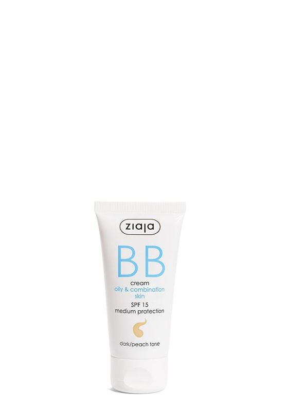 Ziaja BB Creme für fettige Haut & Mischhaut - dunkel/Pfirsich Tönung + LSF15 - 50ml