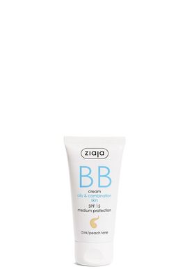 Ziaja BB Creme für fettige Haut & Mischhaut - dunkel/Pfirsich Tönung + LSF15 - 50ml
