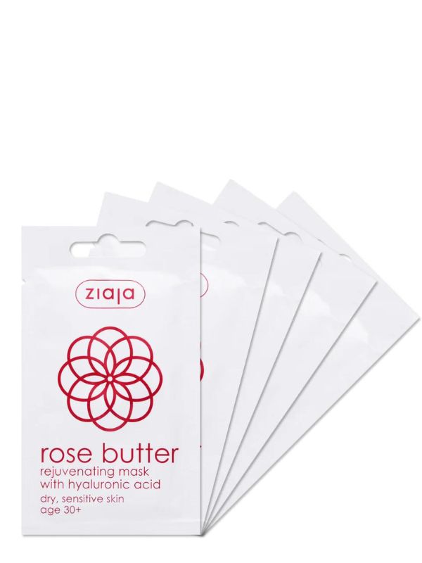 Ziaja ROSENBUTTER 30+ verjüngende Gesichtsmasken mit Hyaluron 20x7ml