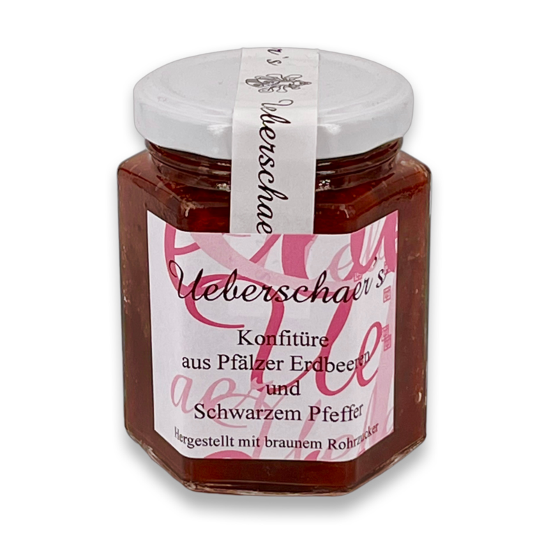 Konfitüre aus Pfälzer Erdbeeren und Schwarzem Pfeffer