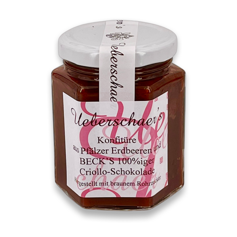 Konfitüre aus Pfälzer Erdbeeren und BECK's 100%iger Criollo-Schokolade