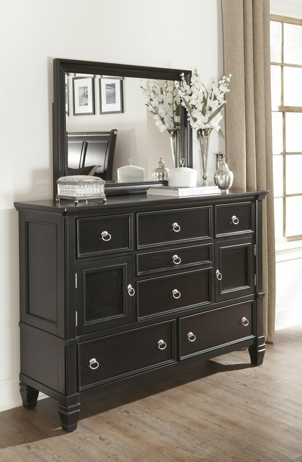 Ashley furniture black dresser with mirror deals