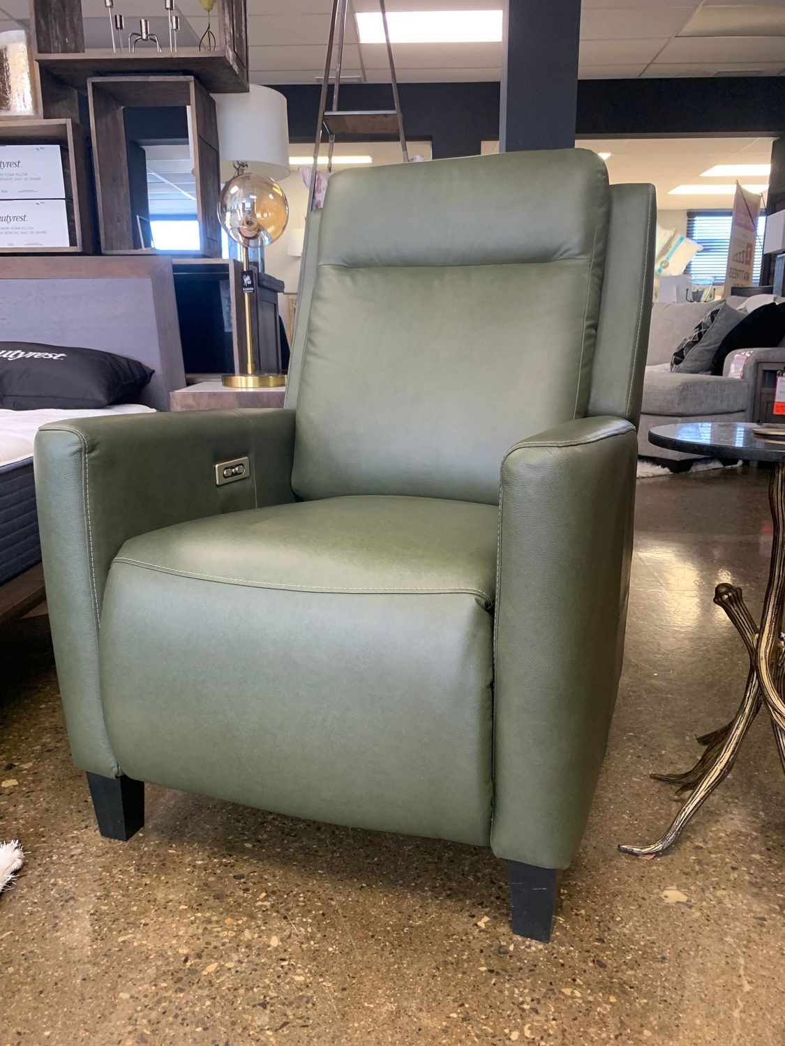 Canadian Made 100% Leather POWER Recliner + Headrest | Elran