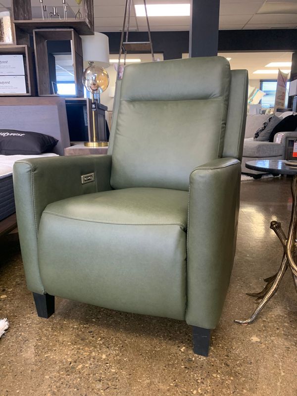 Canadian Made 100% Leather POWER Recliner + Headrest | Elran