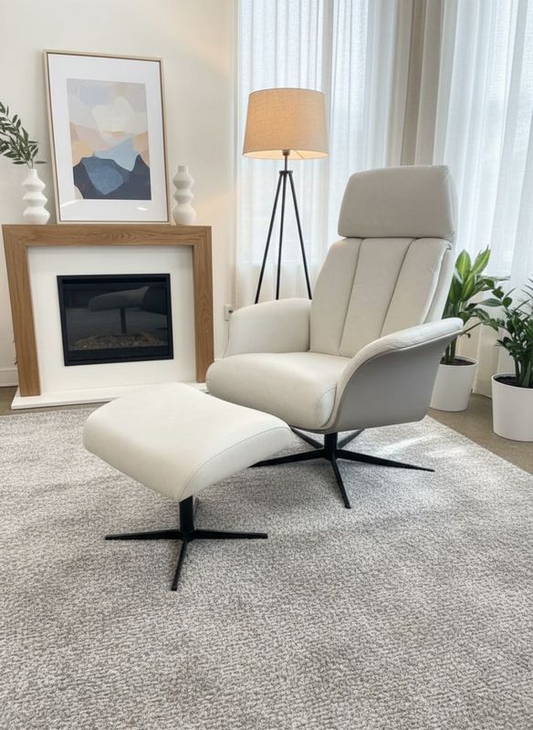 Donald Choi | Vilma Manual Recliner | Cream Leather