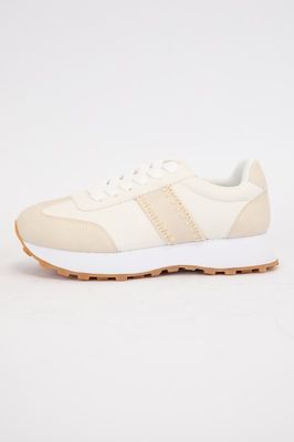 Poetry Stitched Sneakers, Champagne