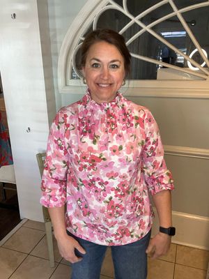 Pink Floral Blouse