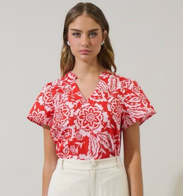 Hazen Floral Top