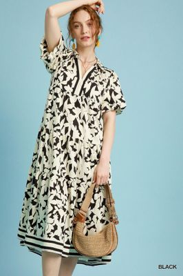 Botanical Dress, Black