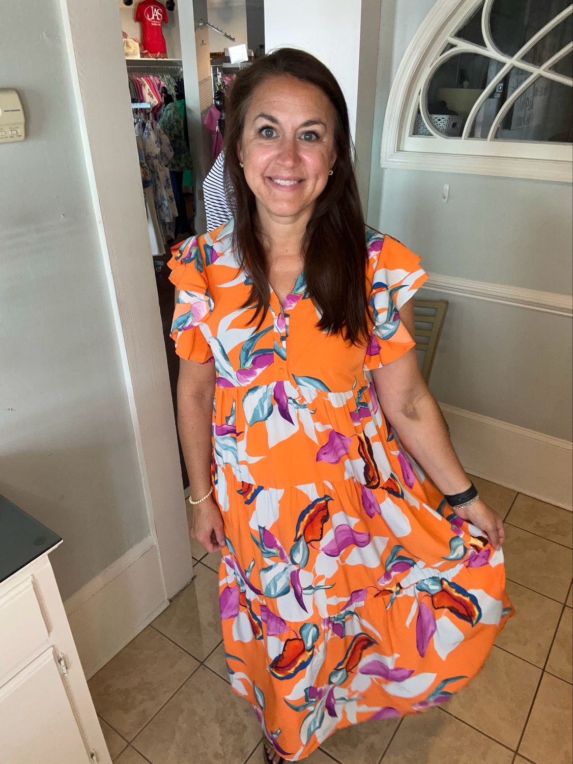 Tropical Tangerine Dress