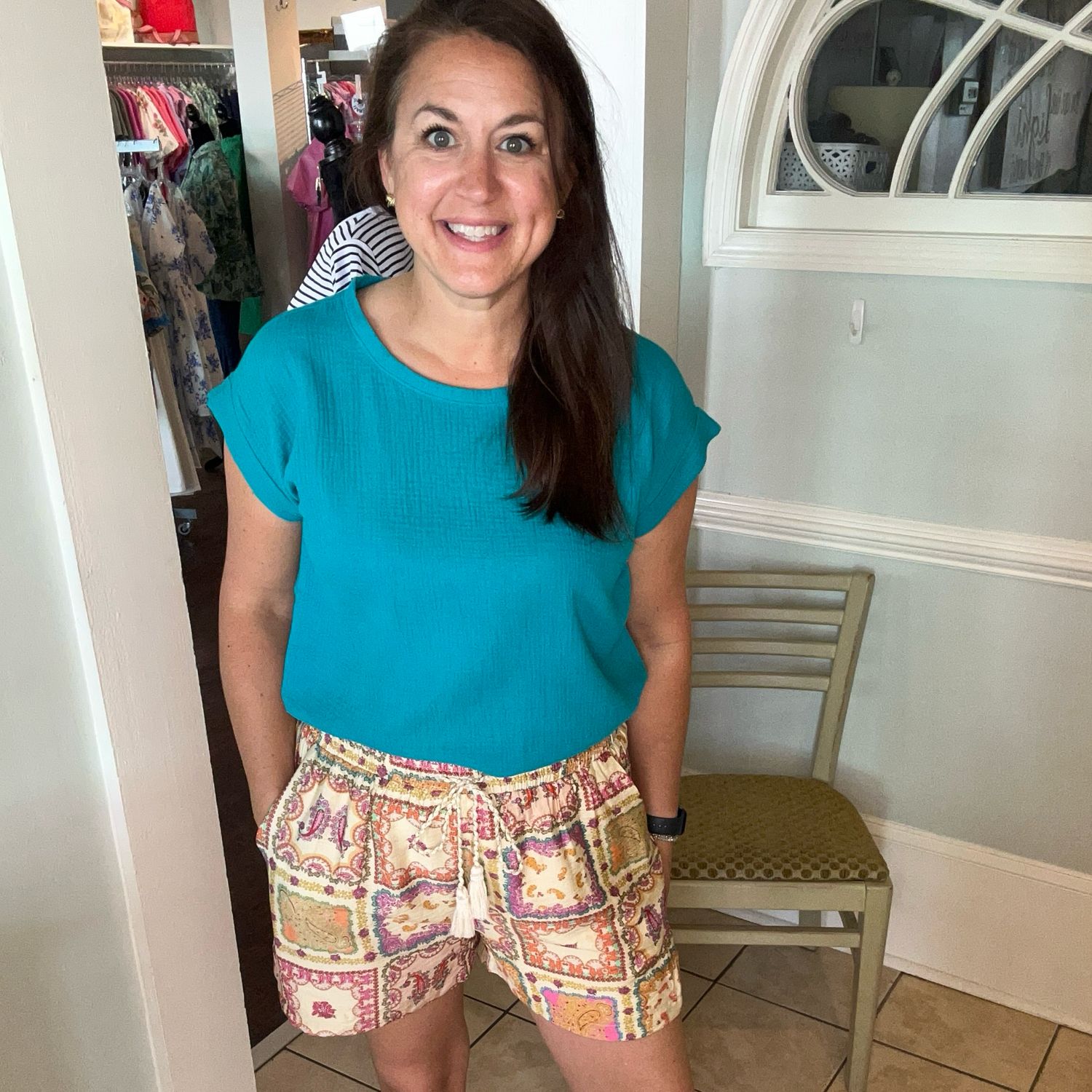 Paisley Scarf Shorts